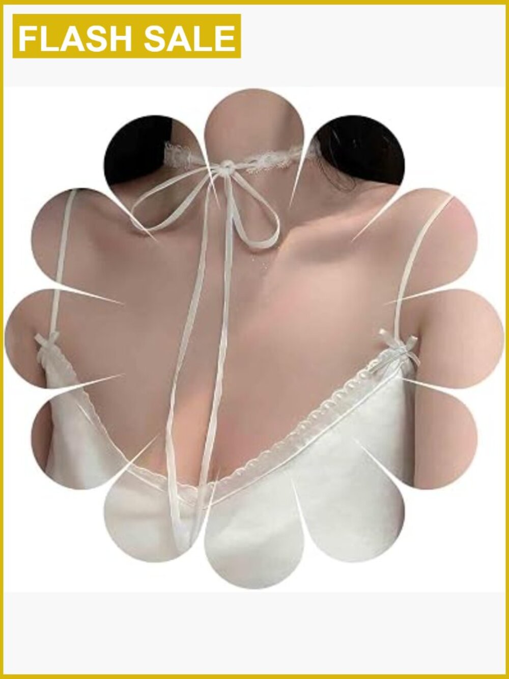 Vintage Tulle Lace Choker Necklace with Satin Tail